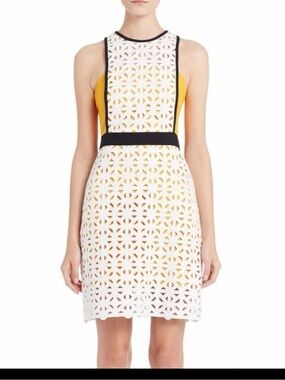MSGM White geometric cutout Dress size 4/6
